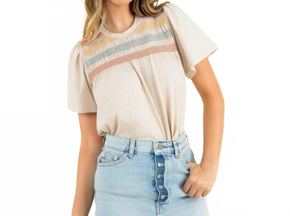 NEW THML short sleeve knit top in multi